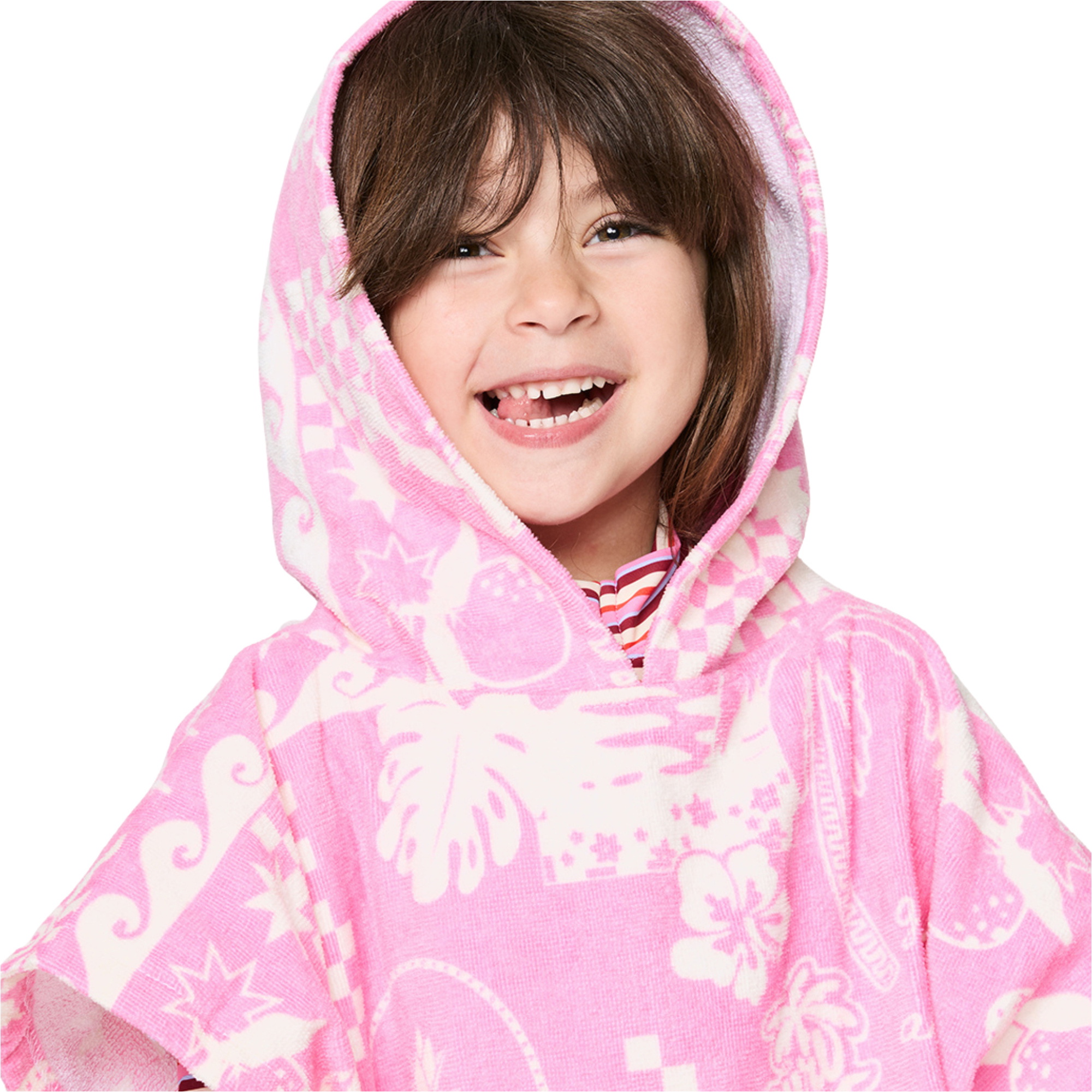 2026 Rip Curl Bambino Asciugamano Di Cotone Misti Snap Hooded 00AJTO - Naturale / Pink